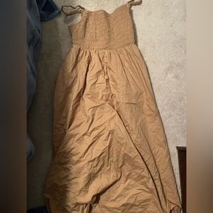 old navy brown ish beige sundress size M open back
